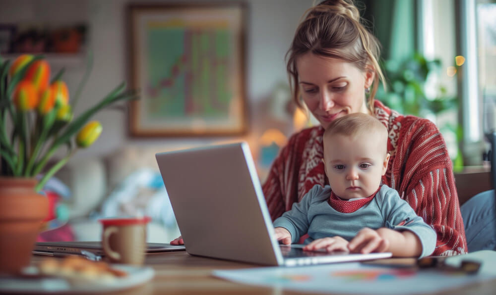 working from home with infant